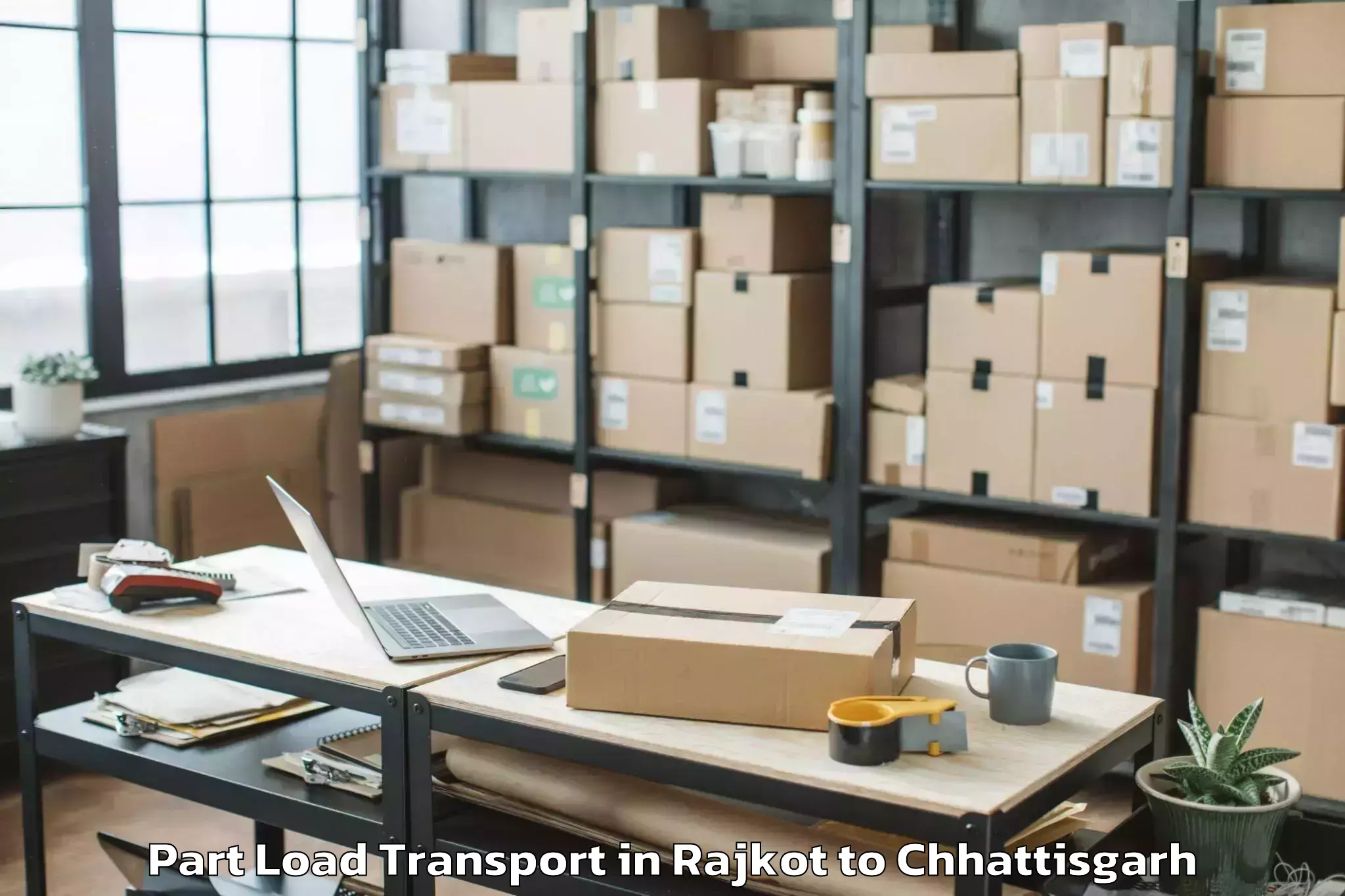 Easy Rajkot to Bagicha Part Load Transport Booking